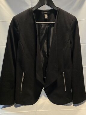 Alfani Open Front Black Jacket